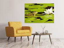 Laden Sie das Bild in den Galerie-Viewer, Leinwandbild Der Frosch und die Seerose