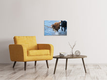 Laden Sie das Bild in den Galerie-Viewer, Leinwandbild Spielende Hunde
