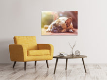 Laden Sie das Bild in den Galerie-Viewer, Leinwandbild Müde Bulldogge