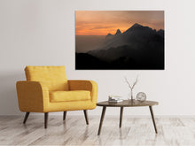 Laden Sie das Bild in den Galerie-Viewer, Leinwandbild Abendstimmung in den Bergen