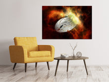 Laden Sie das Bild in den Galerie-Viewer, Leinwandbild Ufo im All