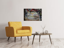 Laden Sie das Bild in den Galerie-Viewer, Leinwandbild Graffiti in alter Lagerhalle