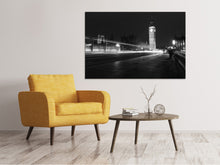Laden Sie das Bild in den Galerie-Viewer, Leinwandbild Nachts auf der Brücke