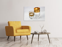 Laden Sie das Bild in den Galerie-Viewer, Leinwandbild Gläser mit Gold