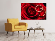 Laden Sie das Bild in den Galerie-Viewer, Leinwandbild Eheringe auf der Rose