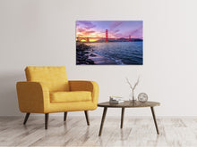 Laden Sie das Bild in den Galerie-Viewer, Leinwandbild Golden Gate am Abend