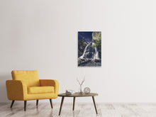 Laden Sie das Bild in den Galerie-Viewer, Leinwandbild Vollmond am Wasserfall