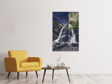 Laden Sie das Bild in den Galerie-Viewer, Leinwandbild Vollmond am Wasserfall