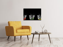 Laden Sie das Bild in den Galerie-Viewer, Leinwandbild Spritzige Wasser Gläser