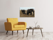 Laden Sie das Bild in den Galerie-Viewer, Leinwandbild Elefanten Familie