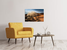 Laden Sie das Bild in den Galerie-Viewer, Leinwandbild Elefanten in der Wüste