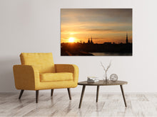 Laden Sie das Bild in den Galerie-Viewer, Leinwandbild Stadt im Abendlicht