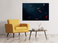 Laden Sie das Bild in den Galerie-Viewer, Leinwandbild Fische im Teich