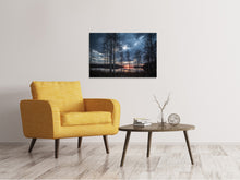 Laden Sie das Bild in den Galerie-Viewer, Leinwandbild Bäume am See