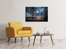 Laden Sie das Bild in den Galerie-Viewer, Leinwandbild Bäume am See