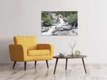 Laden Sie das Bild in den Galerie-Viewer, Leinwandbild Wilder Wasserfall im Wald