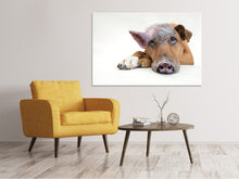 Laden Sie das Bild in den Galerie-Viewer, Leinwandbild Der lustige Schweine Hund