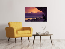 Laden Sie das Bild in den Galerie-Viewer, Leinwandbild Blaue Stunde an den Klippen