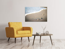 Laden Sie das Bild in den Galerie-Viewer, Leinwandbild Fussspuren im Sand am Strand