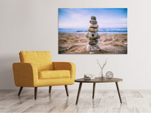 Laden Sie das Bild in den Galerie-Viewer, Leinwandbild Steinstapel am Strand