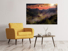 Laden Sie das Bild in den Galerie-Viewer, Leinwandbild Heissluft Ballone im Sonnenuntergang