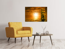 Laden Sie das Bild in den Galerie-Viewer, Leinwandbild Segelschiff im Sonnenuntergang