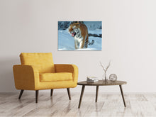 Laden Sie das Bild in den Galerie-Viewer, Leinwandbild Tiger im Schnee