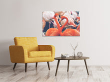 Laden Sie das Bild in den Galerie-Viewer, Leinwandbild Bunte Flamingos