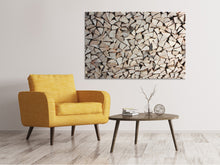 Laden Sie das Bild in den Galerie-Viewer, Leinwandbild Holzstapel