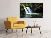Laden Sie das Bild in den Galerie-Viewer, Leinwandbild Wasserfall im Abendlicht