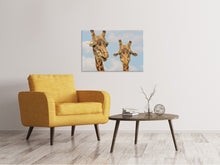 Laden Sie das Bild in den Galerie-Viewer, Leinwandbild 2 Giraffen