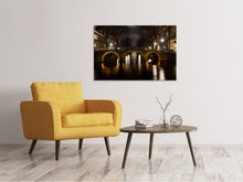 Laden Sie das Bild in den Galerie-Viewer, Leinwandbild Nachts in Amsterdam