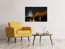 Laden Sie das Bild in den Galerie-Viewer, Leinwandbild Nachts in Köln