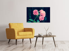 Laden Sie das Bild in den Galerie-Viewer, Leinwandbild Schöne Rosa Rosen