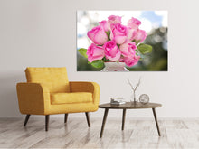 Laden Sie das Bild in den Galerie-Viewer, Leinwandbild Rosenstrauss in rosa