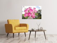 Laden Sie das Bild in den Galerie-Viewer, Leinwandbild Rosenstrauss in rosa