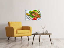 Laden Sie das Bild in den Galerie-Viewer, Leinwandbild Lachs Teller