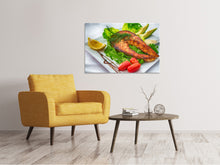 Laden Sie das Bild in den Galerie-Viewer, Leinwandbild Lachs Teller