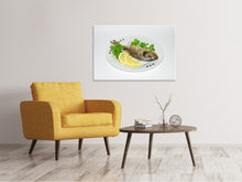 Laden Sie das Bild in den Galerie-Viewer, Leinwandbild Gegrillter Fisch
