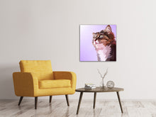 Laden Sie das Bild in den Galerie-Viewer, Leinwandbild Pop Art Katzen Portrait