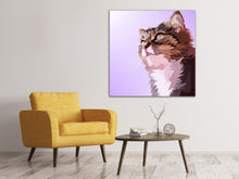 Laden Sie das Bild in den Galerie-Viewer, Leinwandbild Pop Art Katzen Portrait