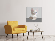Laden Sie das Bild in den Galerie-Viewer, Leinwandbild Kunstwerk Katze