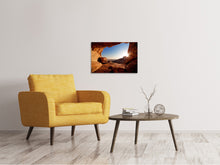 Laden Sie das Bild in den Galerie-Viewer, Leinwandbild Sonnenuntergang vor der Höhle