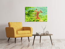 Laden Sie das Bild in den Galerie-Viewer, Leinwandbild Giraffenliebe