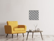 Laden Sie das Bild in den Galerie-Viewer, Leinwandbild 3D-Rauten Silbergrau