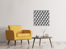 Laden Sie das Bild in den Galerie-Viewer, Leinwandbild 3D-Rauten Silbergrau