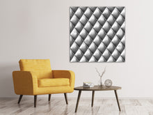 Laden Sie das Bild in den Galerie-Viewer, Leinwandbild 3D-Rauten Silbergrau