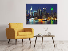 Laden Sie das Bild in den Galerie-Viewer, Leinwandbild Skyline New York Midtown bei Nacht