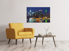 Laden Sie das Bild in den Galerie-Viewer, Leinwandbild Skyline New York Midtown bei Nacht