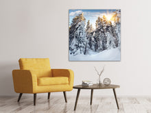 Laden Sie das Bild in den Galerie-Viewer, Leinwandbild Tannen im Schnee